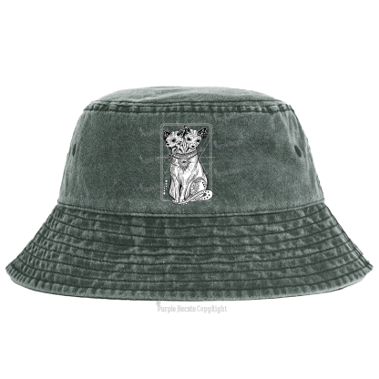 Purplehecate The Cat Goddess Bastet Bucket Hat