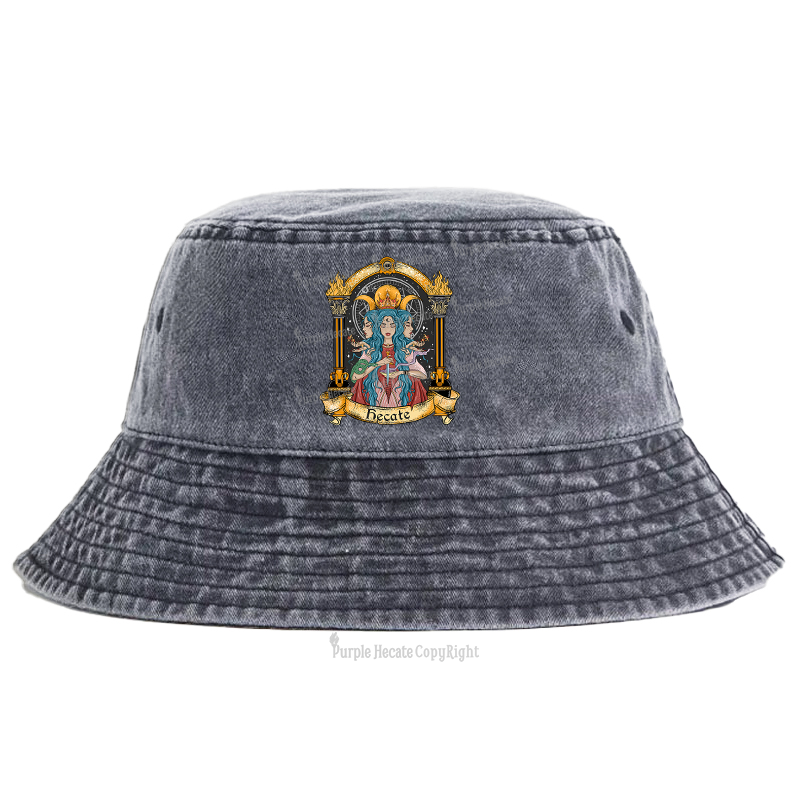 Purplehecate Triple Moon Goddess Hecate Bucket Hat
