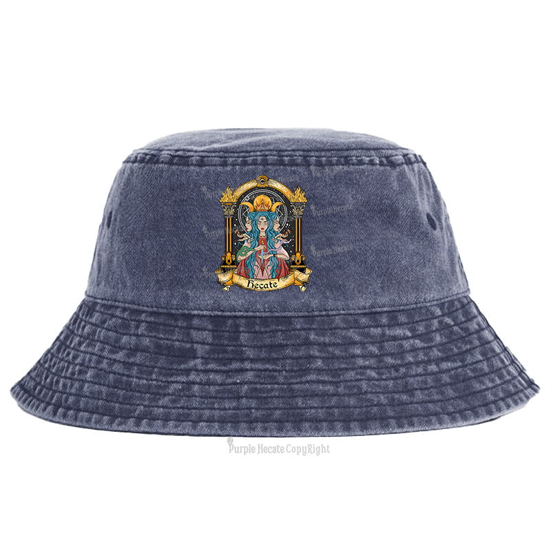 Purplehecate Triple Moon Goddess Hecate Bucket Hat