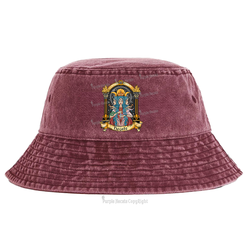 Purplehecate Triple Moon Goddess Hecate Bucket Hat
