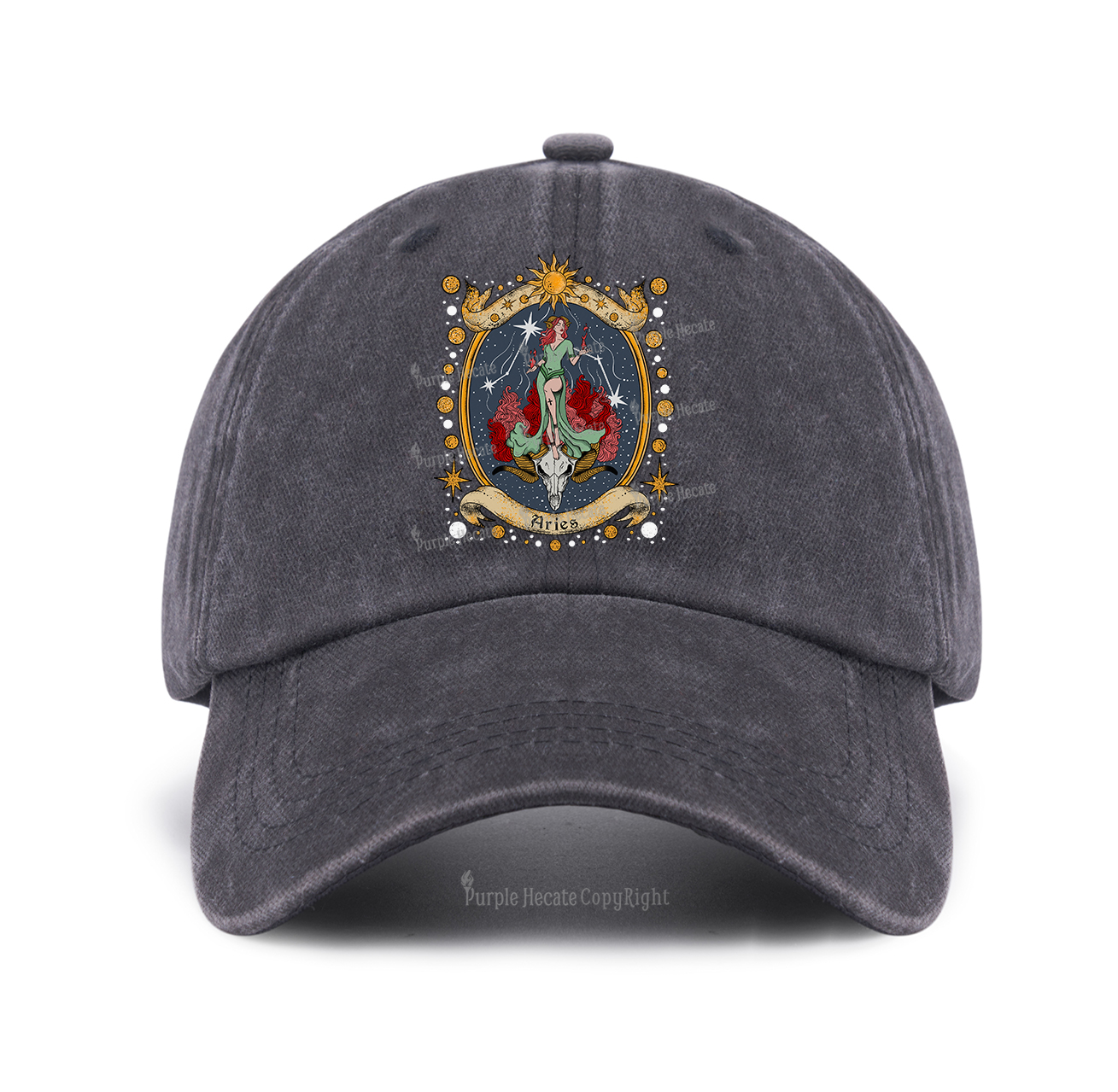 Purplehecate Celestial Aries Baseball Cap