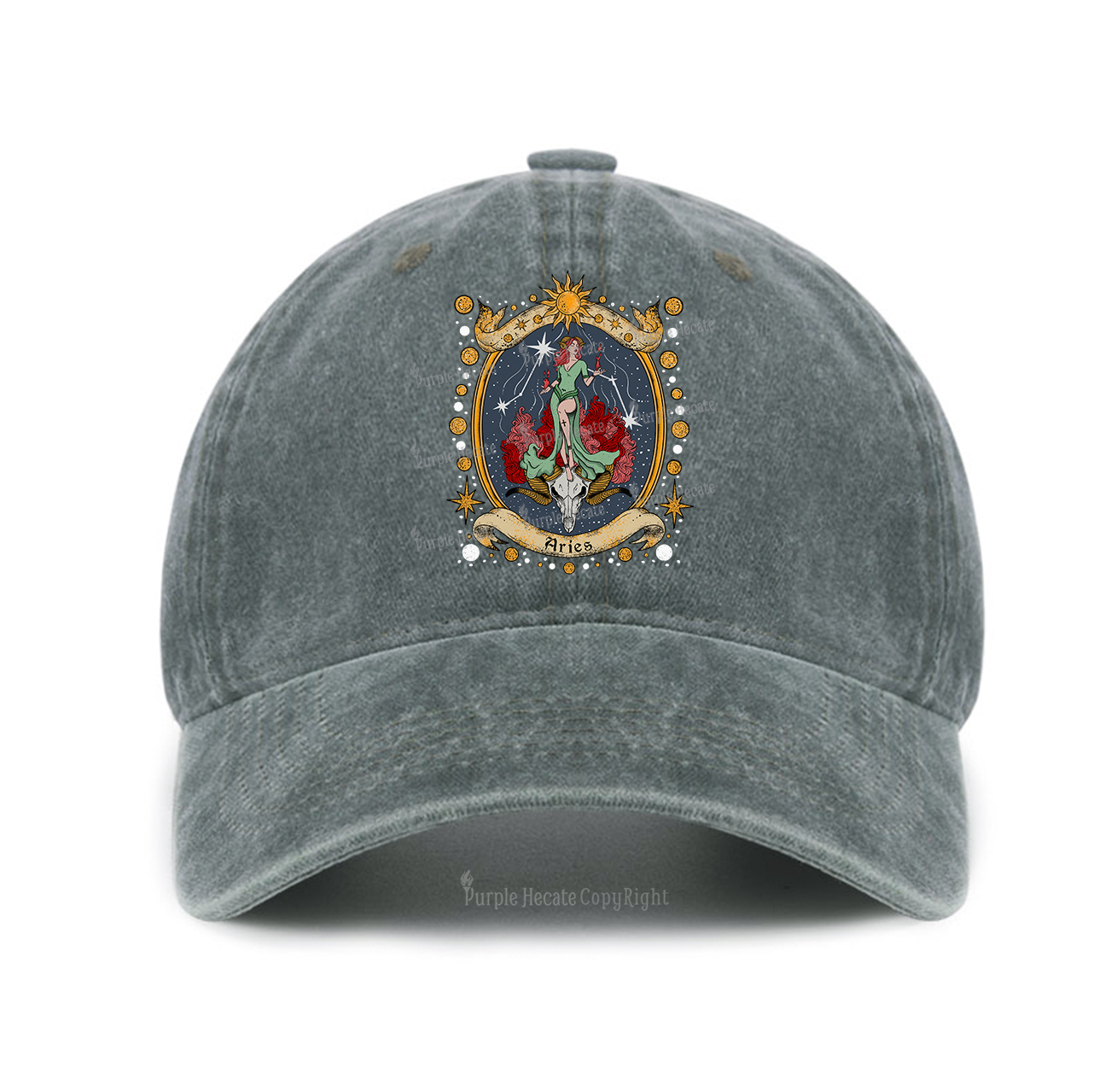 Purplehecate Celestial Aries Baseball Cap