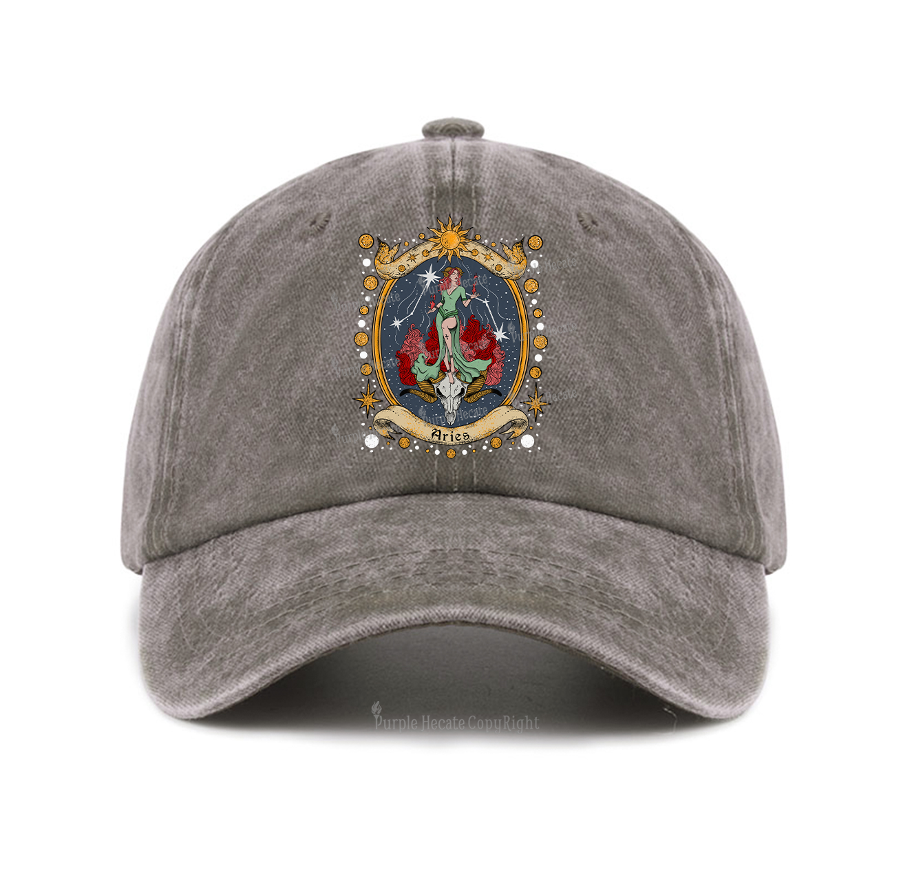 Purplehecate Celestial Aries Baseball Cap
