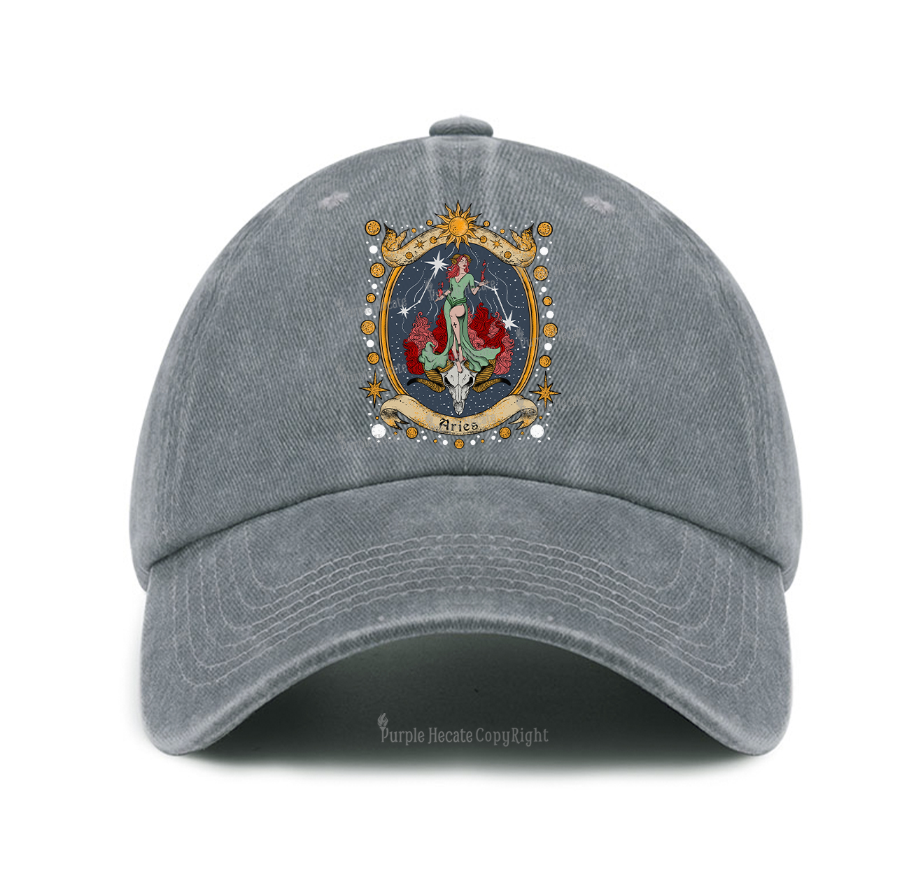 Purplehecate Celestial Aries Baseball Cap