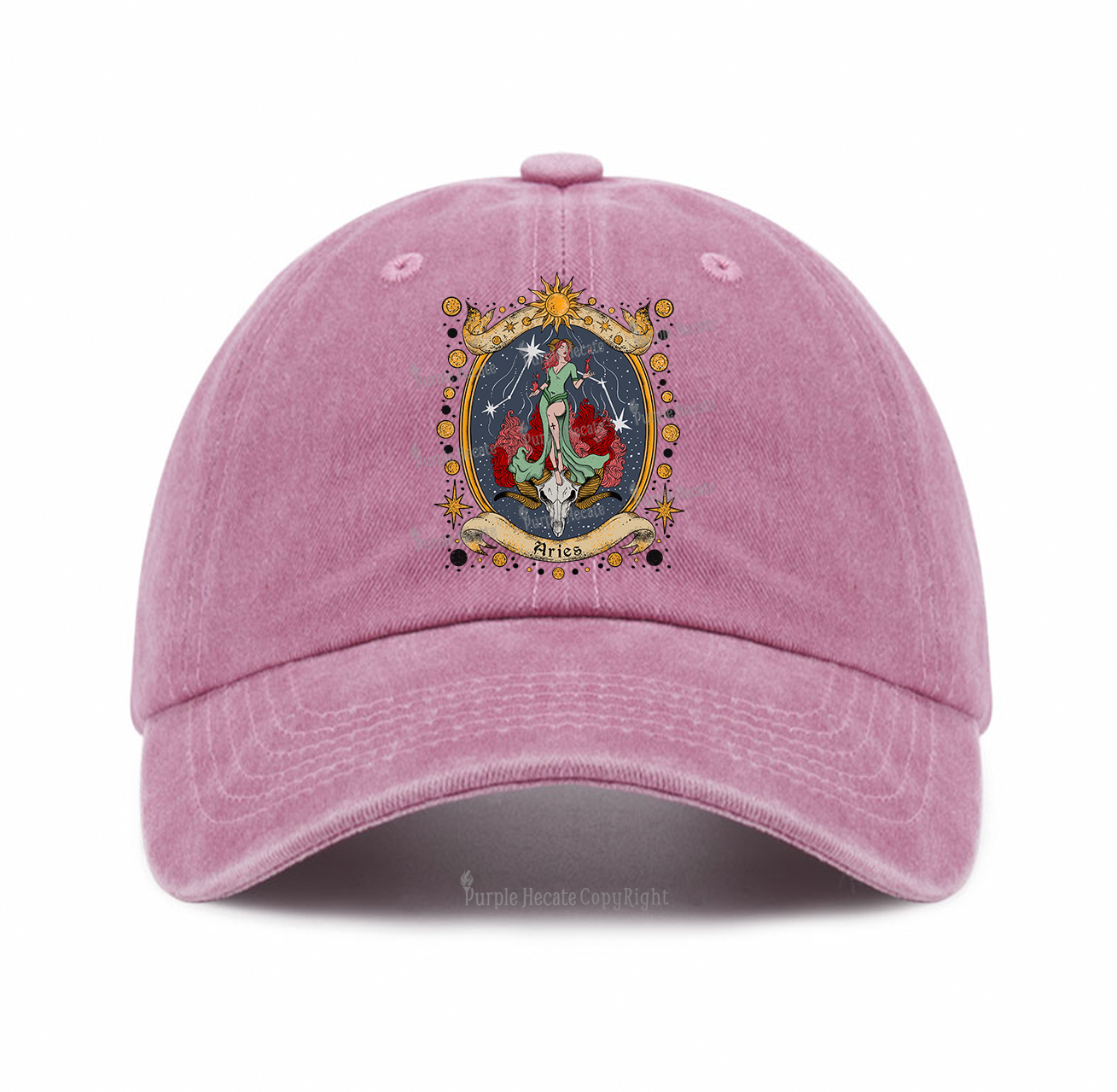 Purplehecate Celestial Aries Baseball Cap