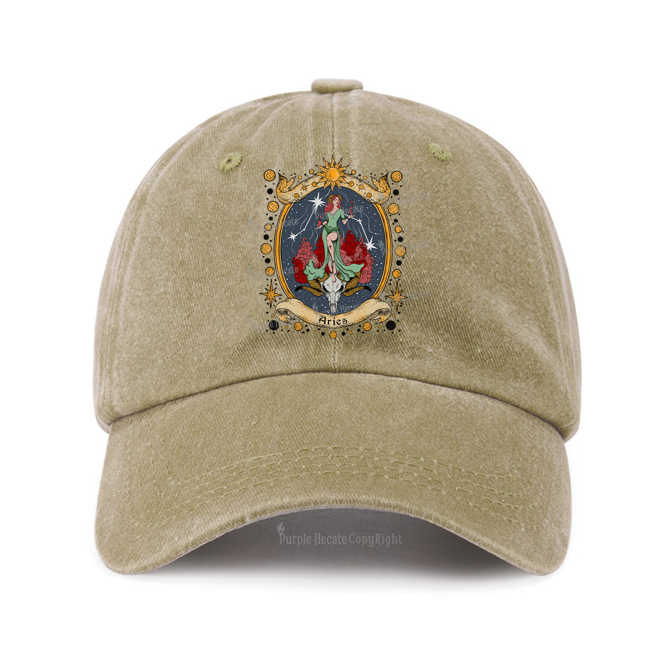 Purplehecate Celestial Aries Baseball Cap