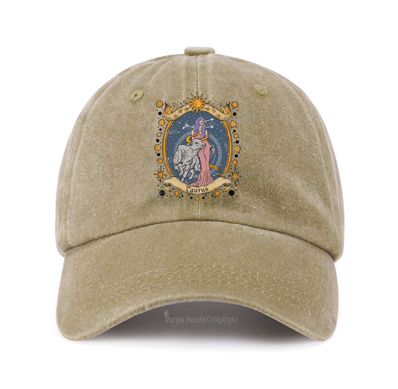 Purplehecate Celestial Taurus Zodiac Baseball Cap