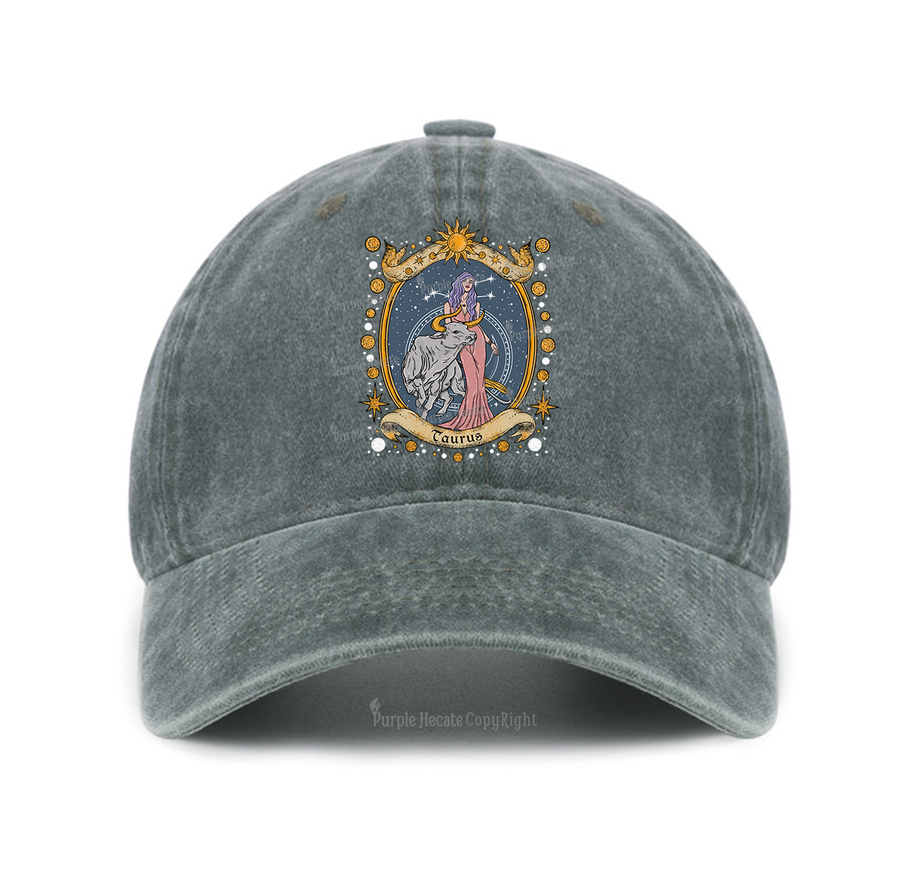 Purplehecate Celestial Taurus Zodiac Baseball Cap