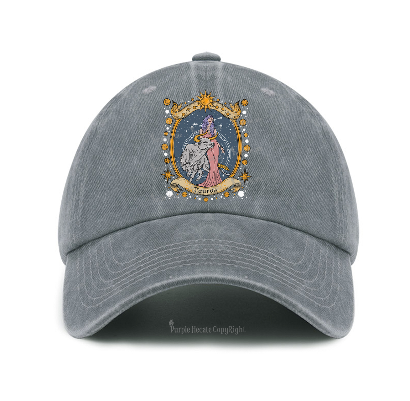 Purplehecate Celestial Taurus Zodiac Baseball Cap