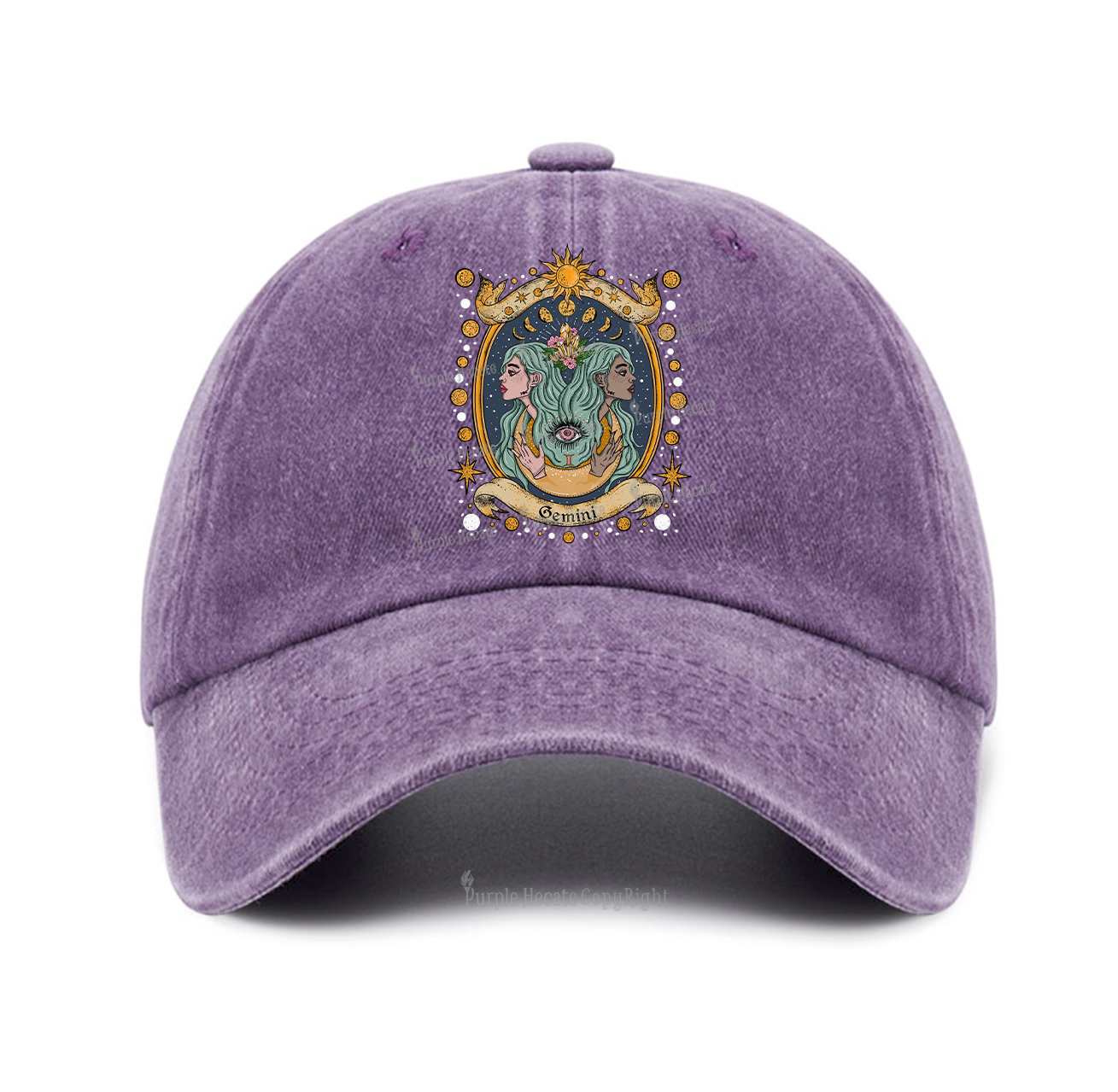 Purplehecate Celestial Gemini Zodiac Baseball Cap
