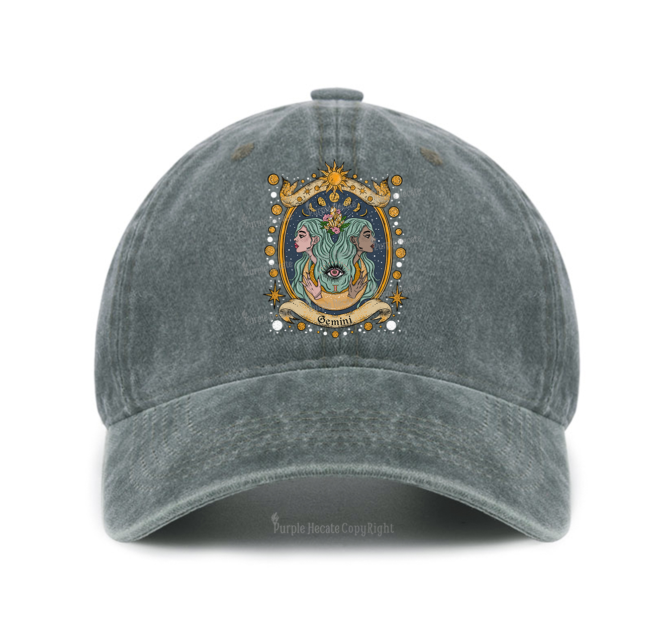Purplehecate Celestial Gemini Zodiac Baseball Cap