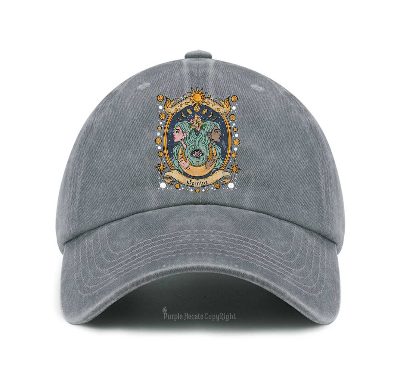 Purplehecate Celestial Gemini Zodiac Baseball Cap