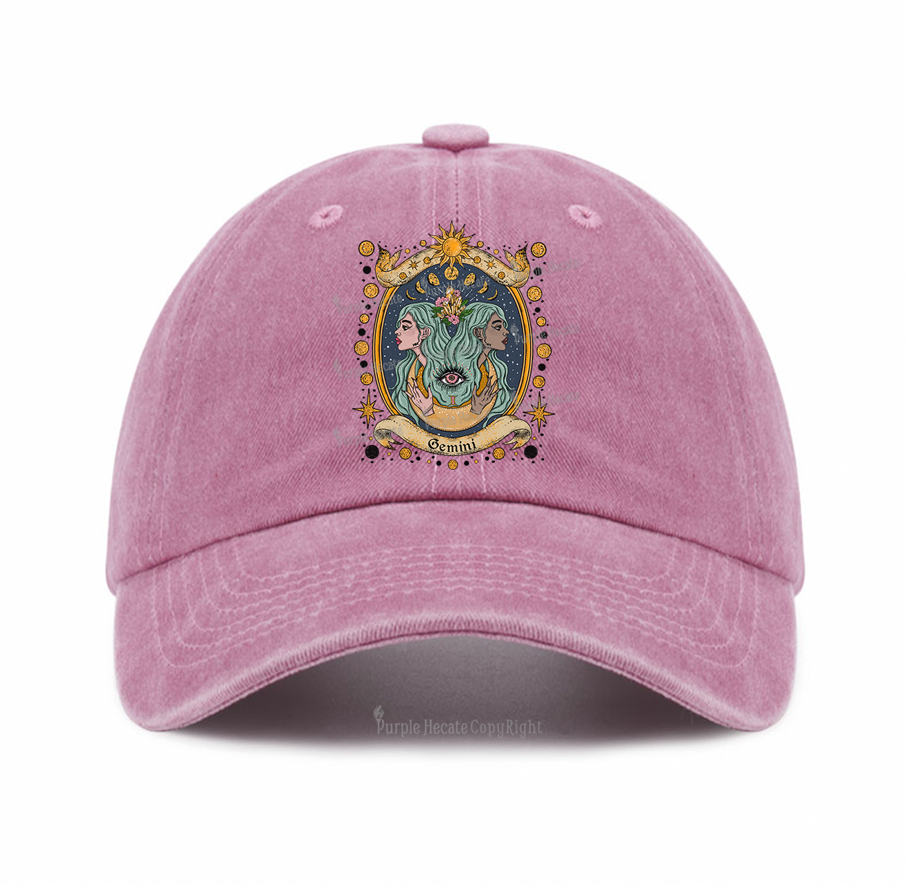 Purplehecate Celestial Gemini Zodiac Baseball Cap