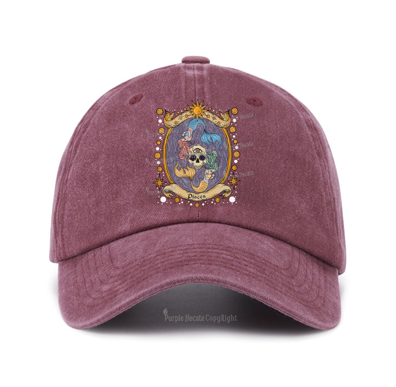 Purplehecate Celestial Pisces Zodiac Baseball Cap