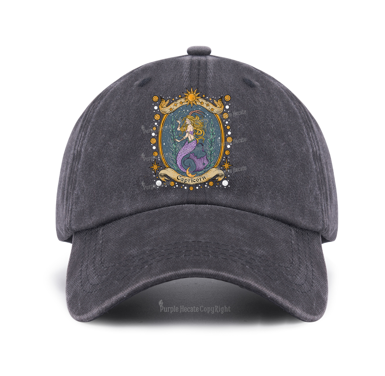 Purplehecate Celestial Capricorn Zodiac Baseball Cap