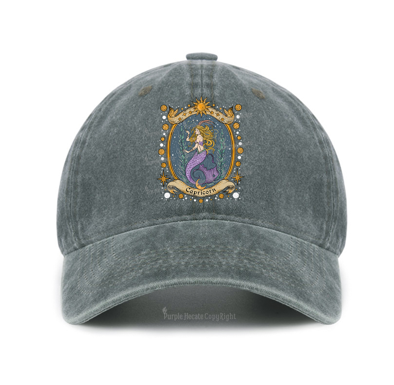 Purplehecate Celestial Capricorn Zodiac Baseball Cap