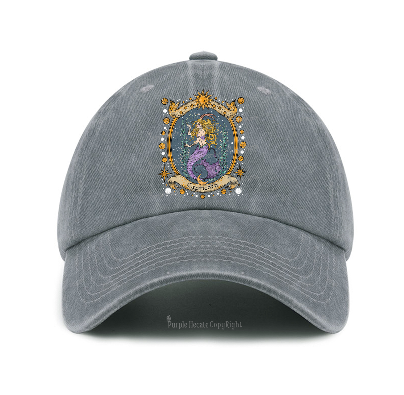 Purplehecate Celestial Capricorn Zodiac Baseball Cap