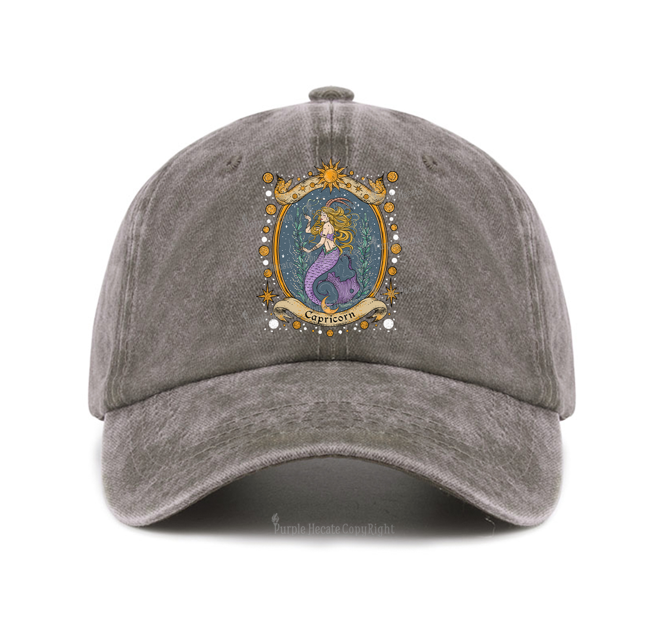 Purplehecate Celestial Capricorn Zodiac Baseball Cap