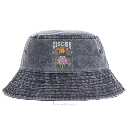 Purplehecate Pisces Spirit Zodiac Bucket Hat