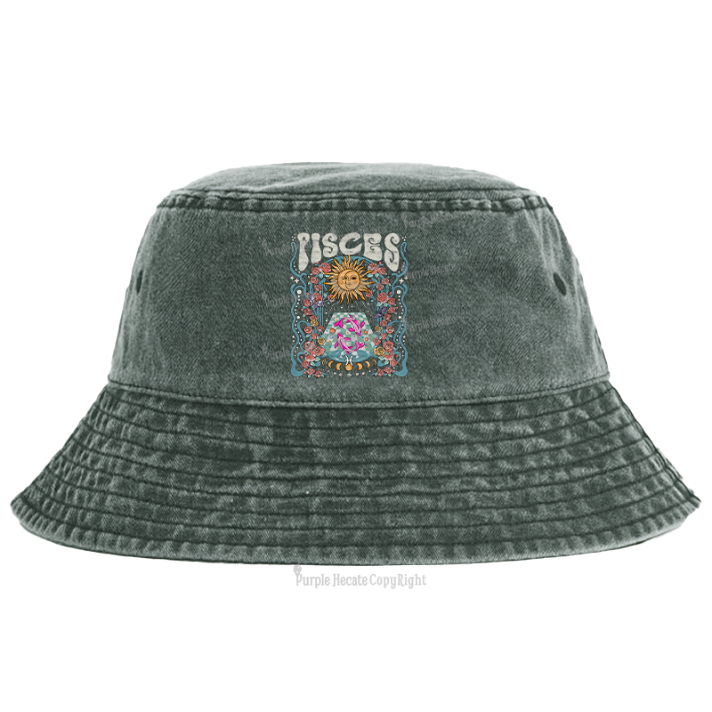 Purplehecate Pisces Spirit Zodiac Bucket Hat