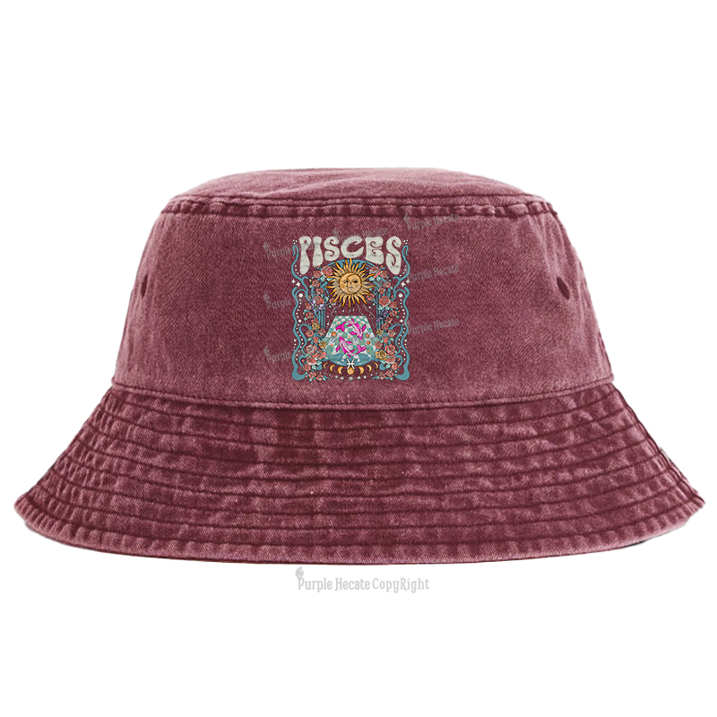 Purplehecate Pisces Spirit Zodiac Bucket Hat