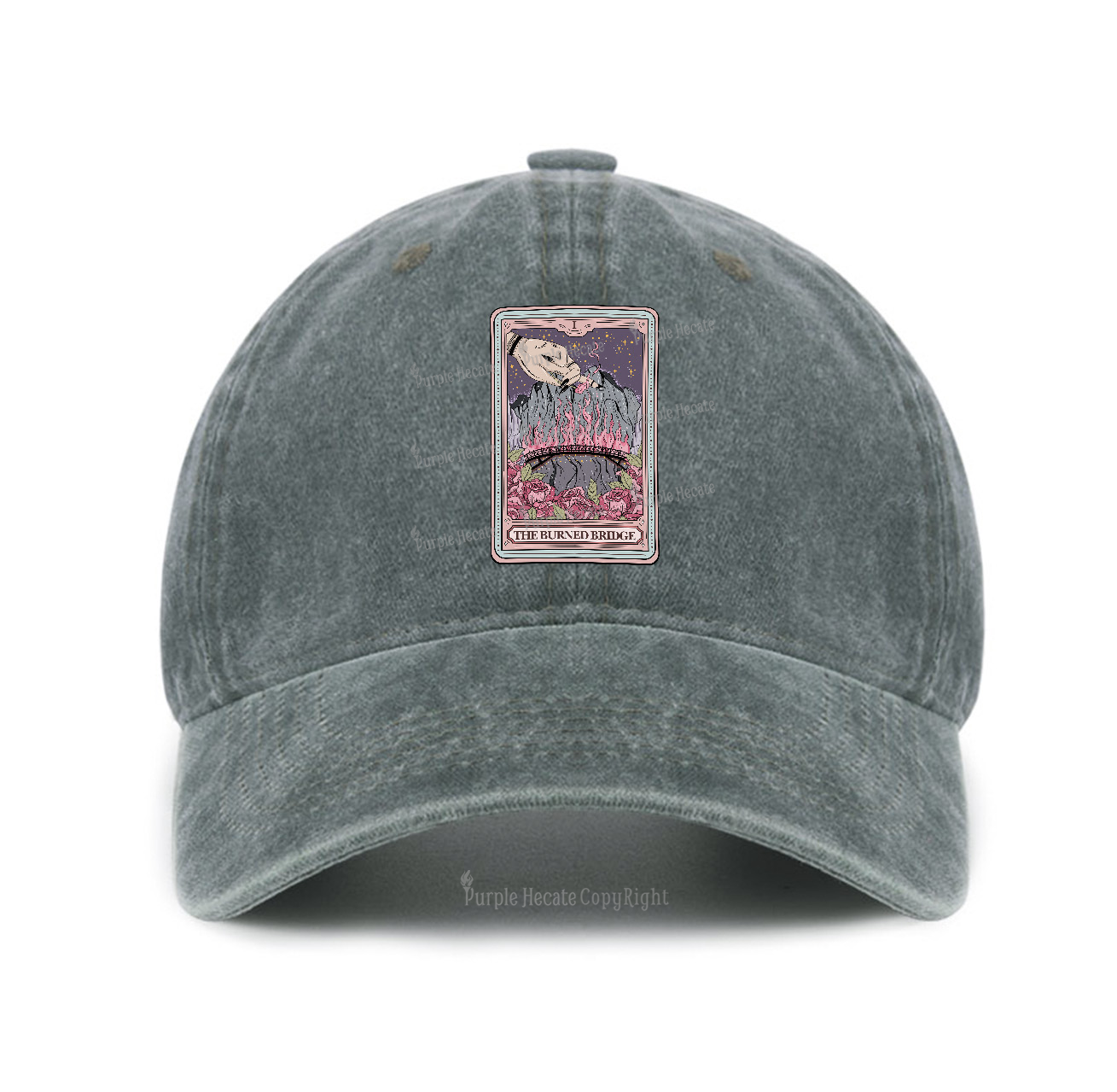 Purplehecate The Burned Bridge Tarot Baseball Cap