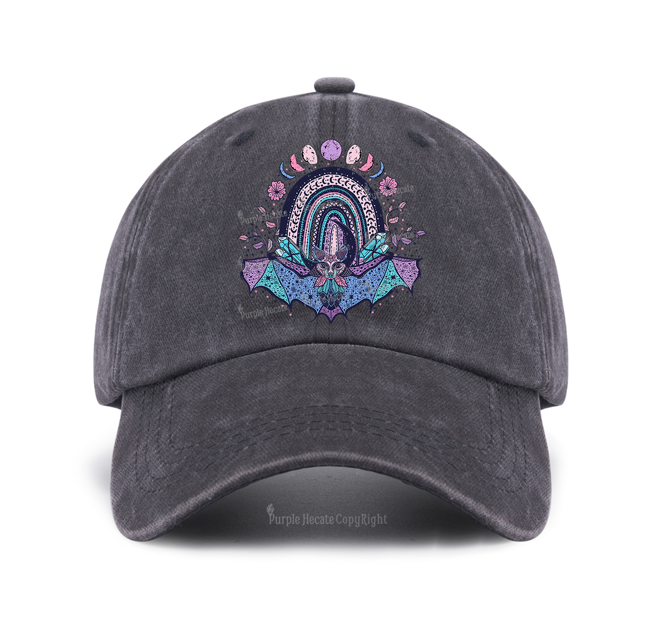 Purplehecate Moon Phase Bat Baseball Cap