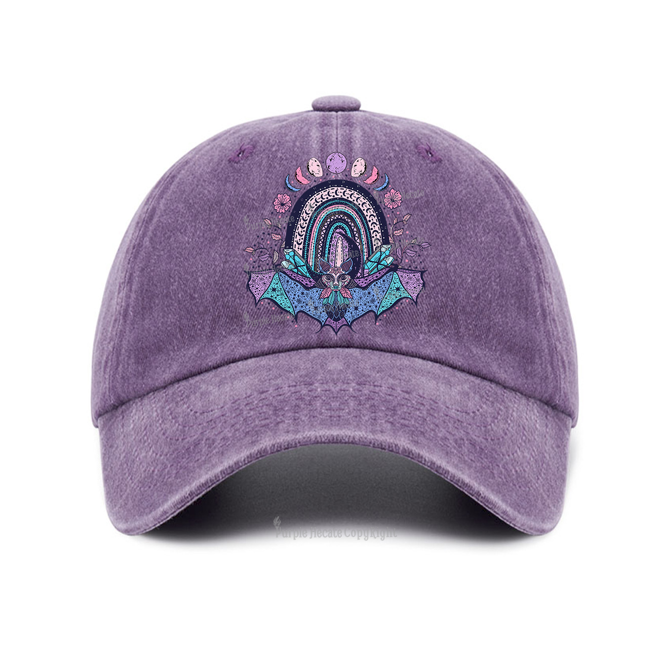 Purplehecate Moon Phase Bat Baseball Cap