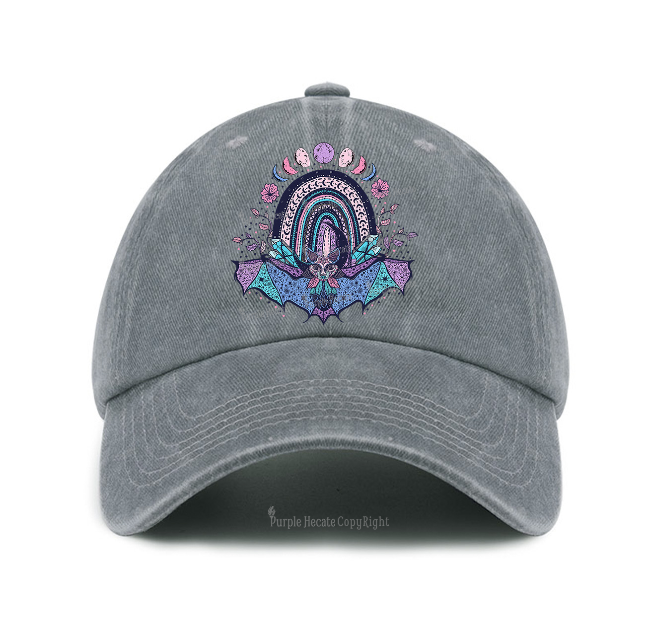 Purplehecate Moon Phase Bat Baseball Cap