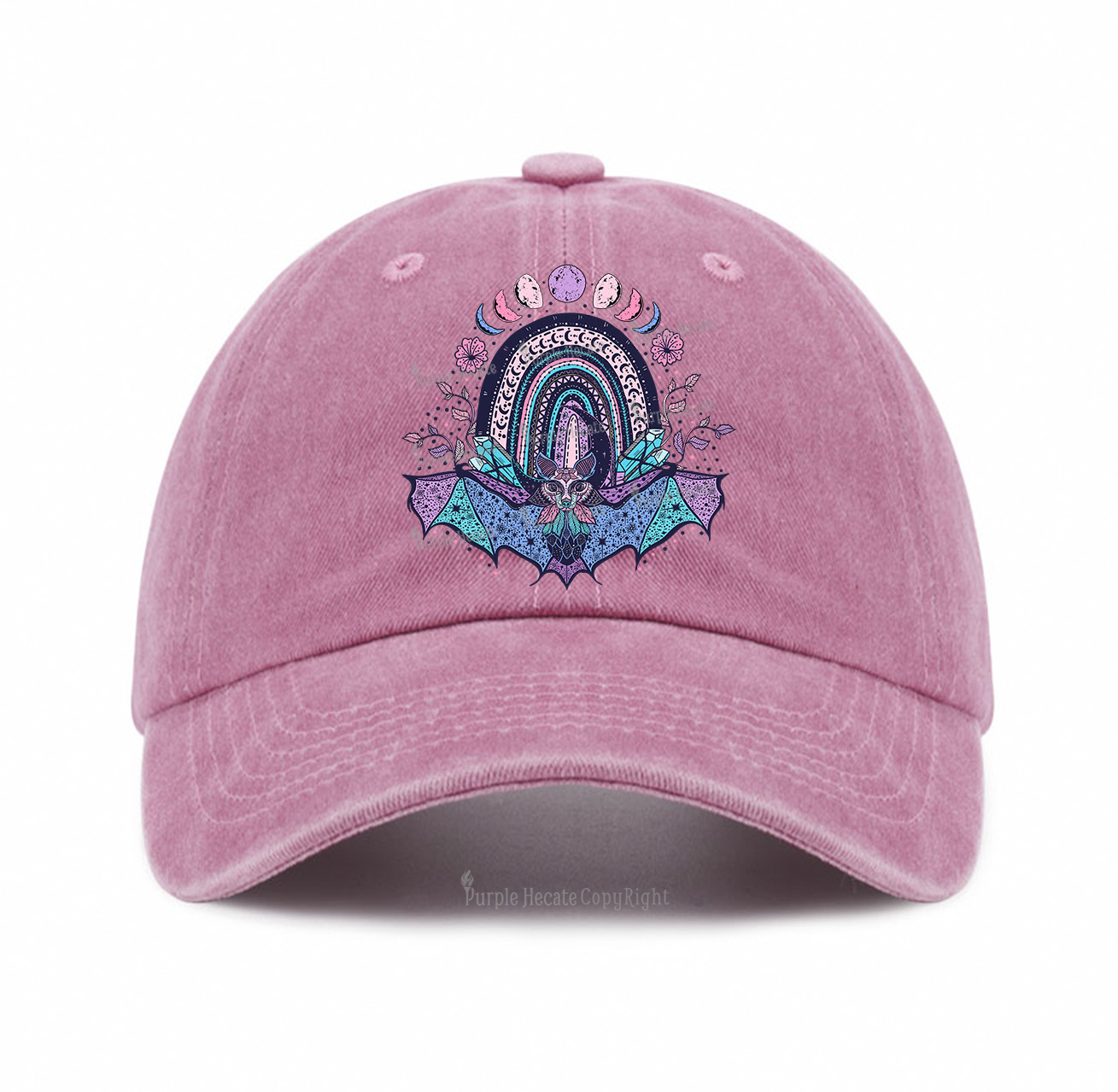Purplehecate Moon Phase Bat Baseball Cap