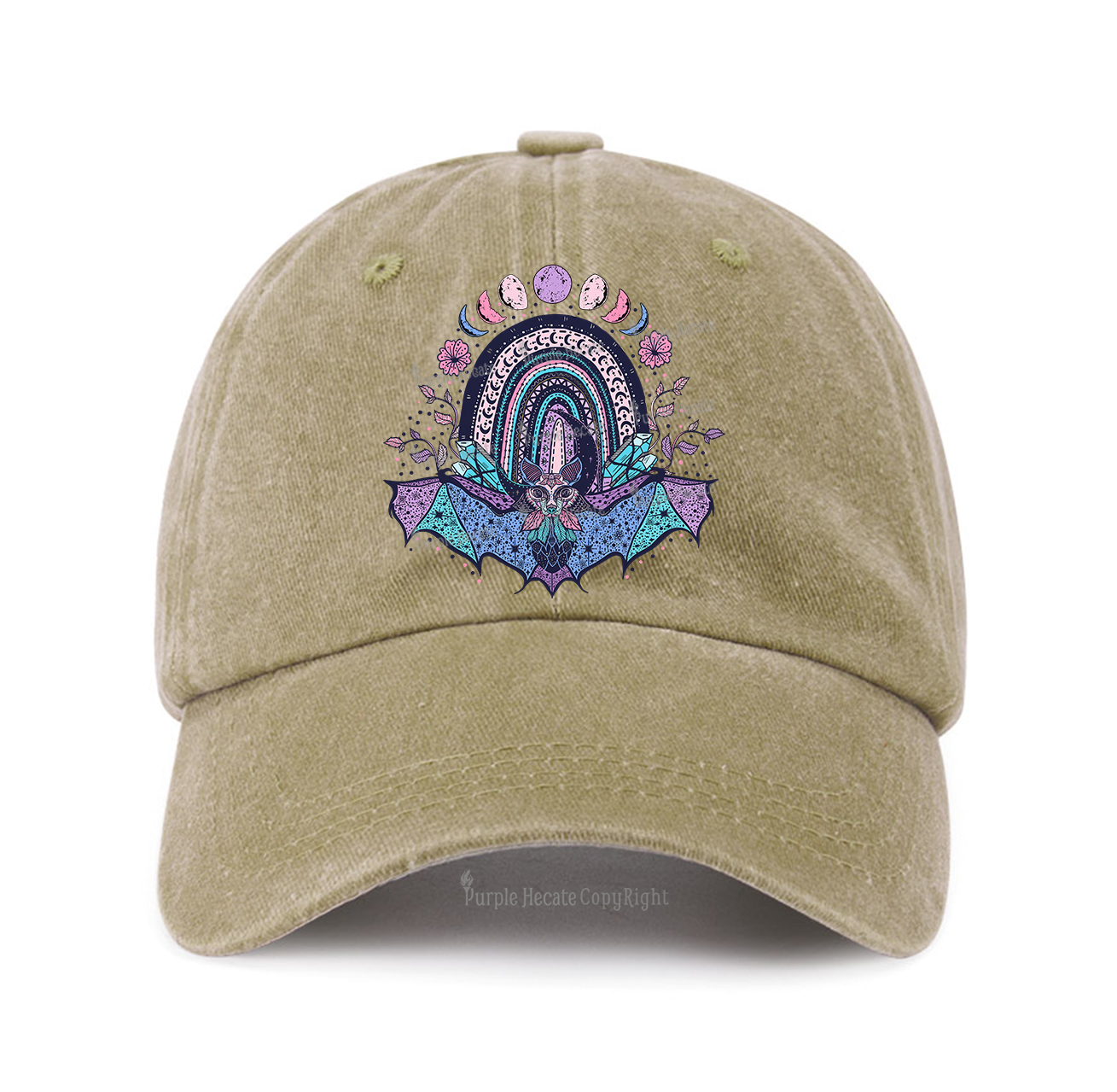 Purplehecate Moon Phase Bat Baseball Cap