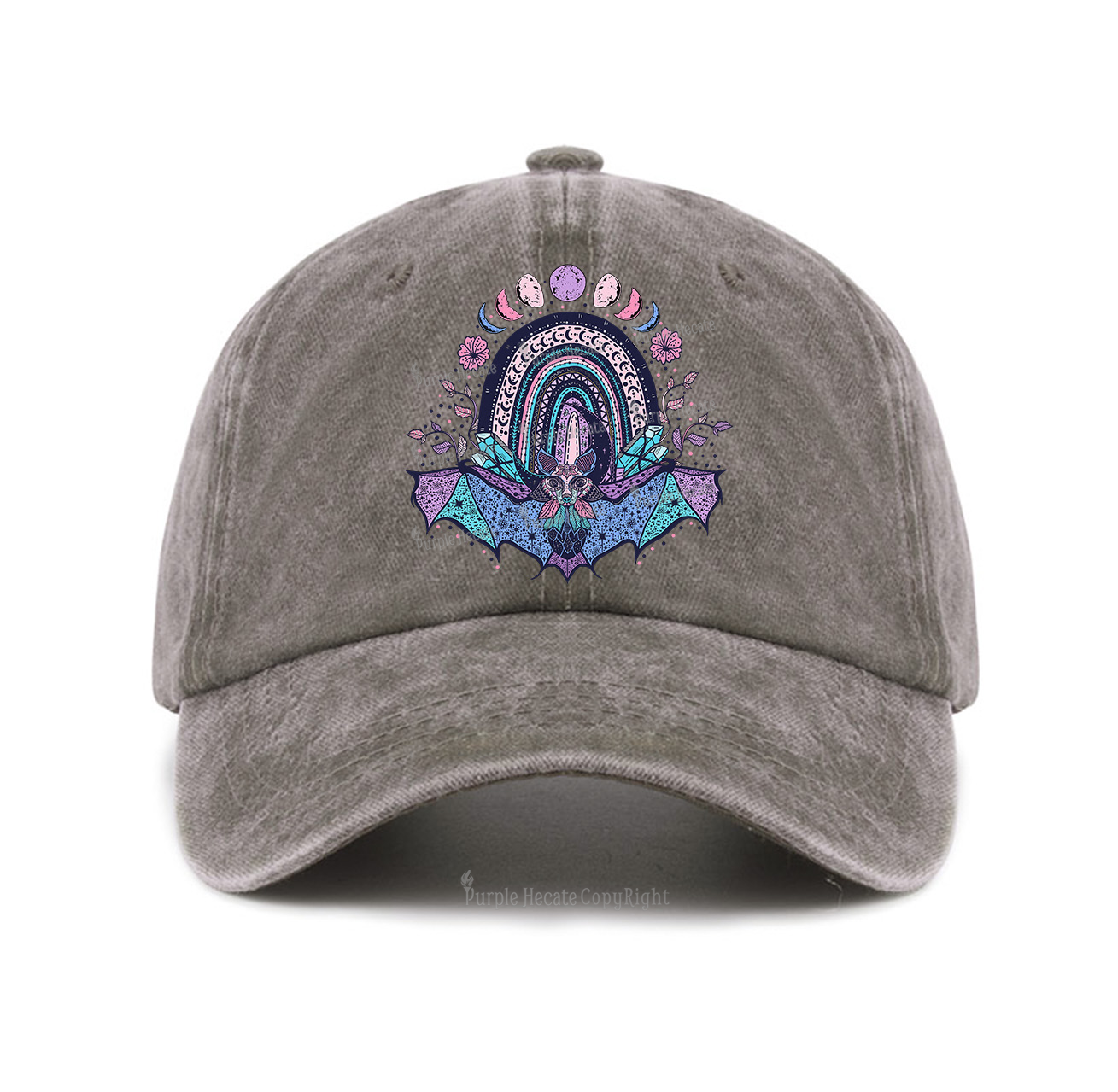 Purplehecate Moon Phase Bat Baseball Cap