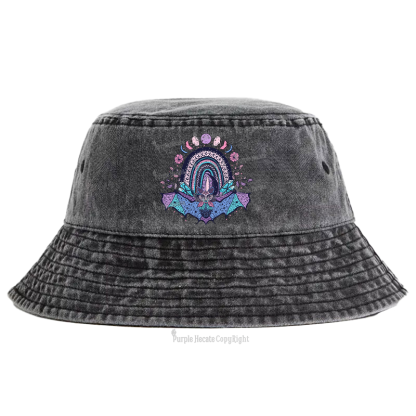 Purplehecate Moon Phase Bat Bucket Hat