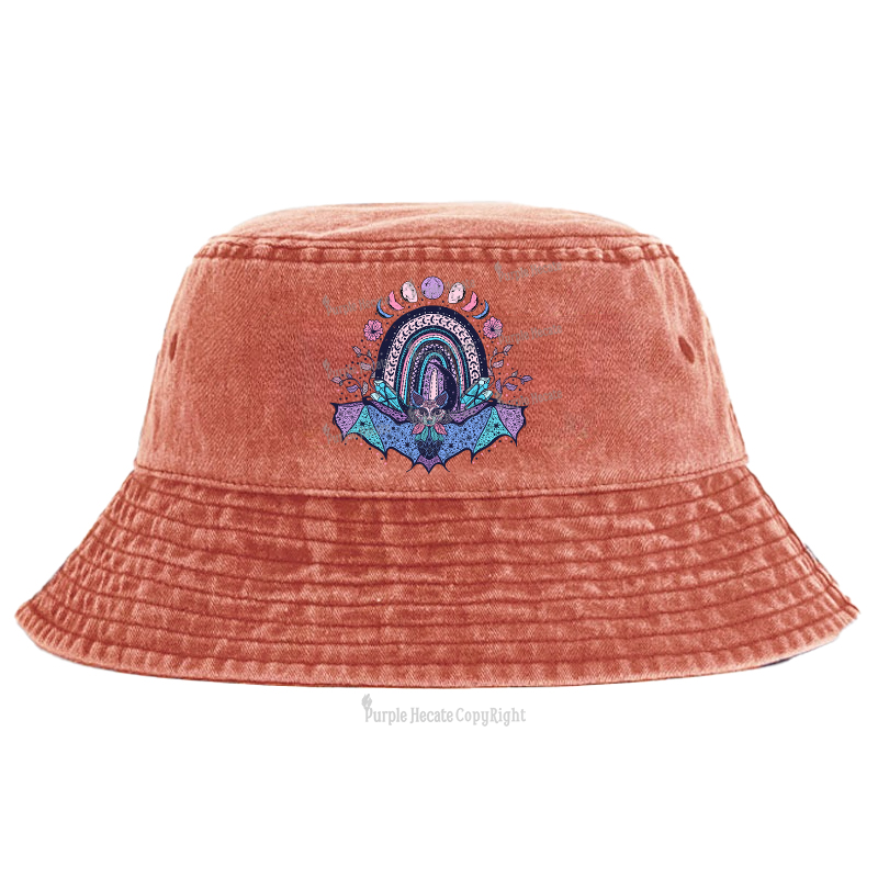 Purplehecate Moon Phase Bat Bucket Hat
