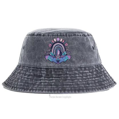 Purplehecate Moon Phase Bat Bucket Hat