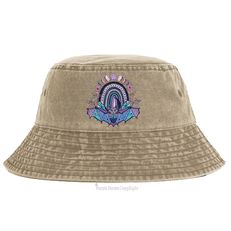 Purplehecate Moon Phase Bat Bucket Hat
