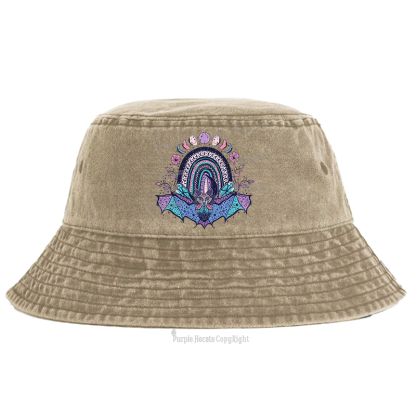 Purplehecate Moon Phase Bat Bucket Hat