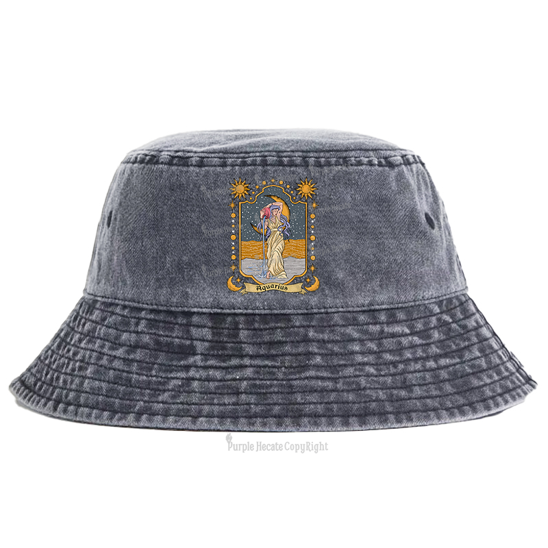 Purplehecate Aquarius Zodiac Bucket Hat