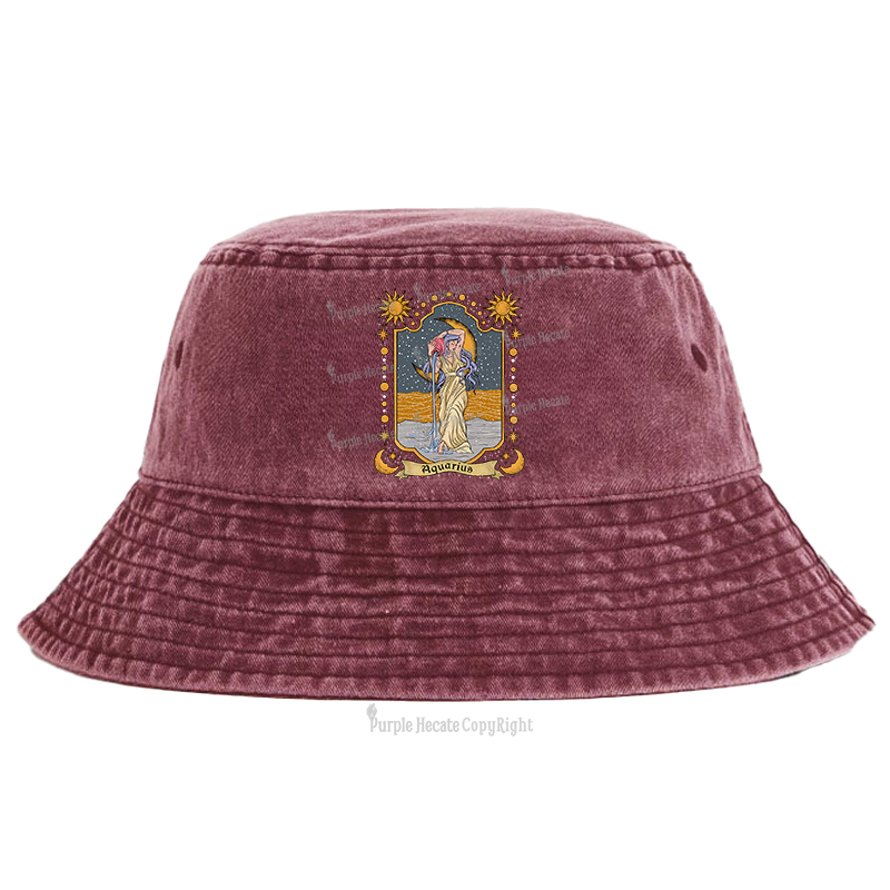 Purplehecate Aquarius Zodiac Bucket Hat