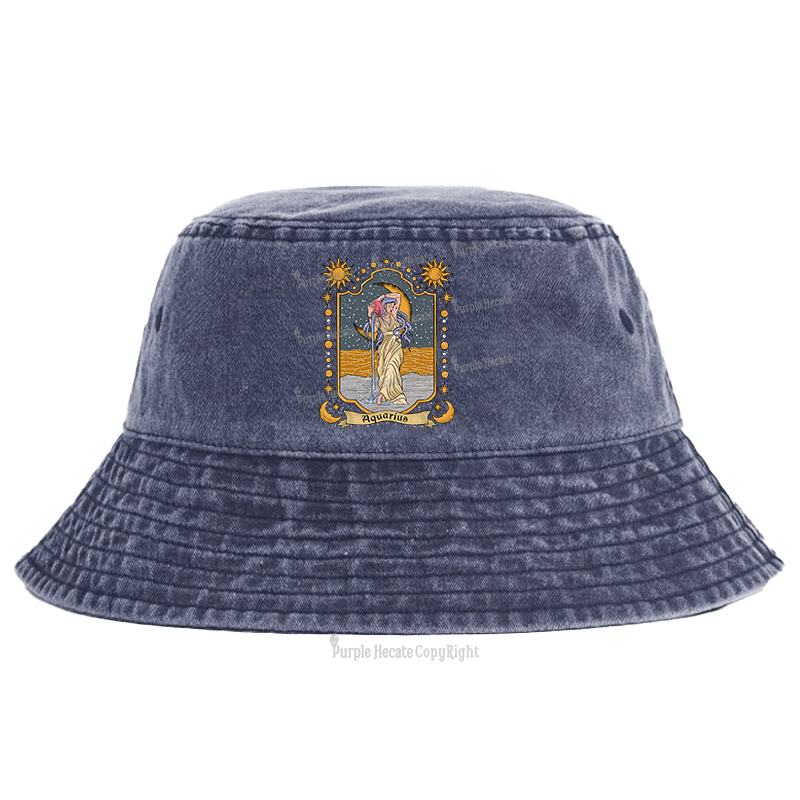 Purplehecate Aquarius Zodiac Bucket Hat