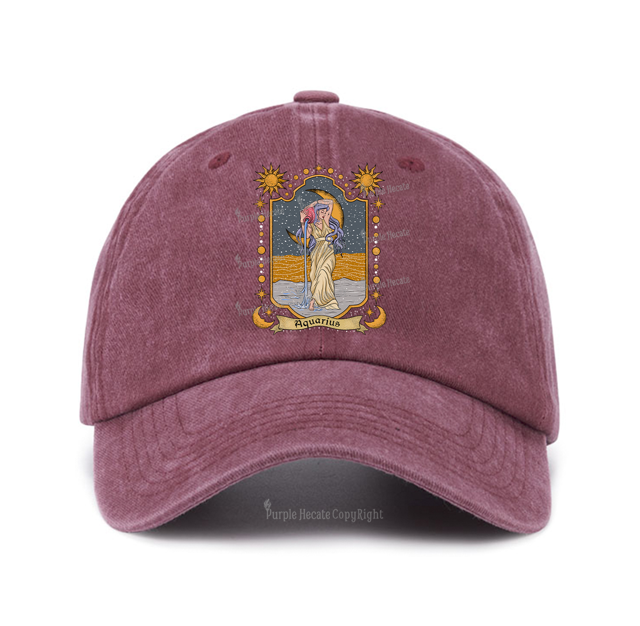 Purplehecate Aquarius Zodiac Baseball Cap