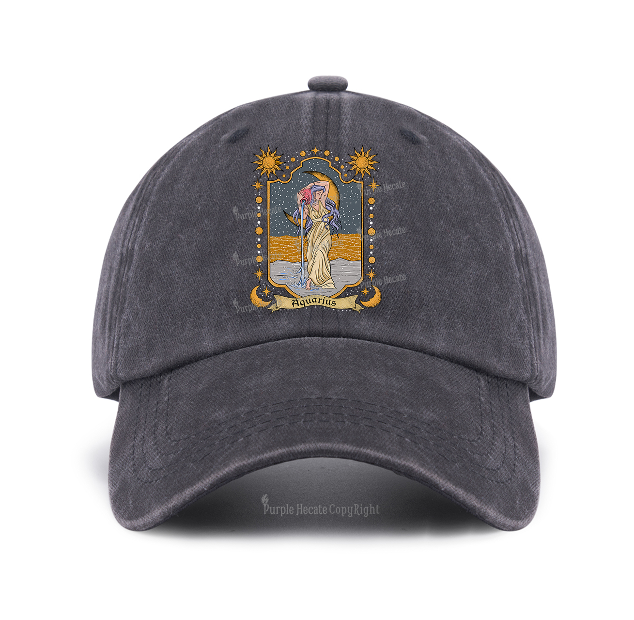Purplehecate Aquarius Zodiac Baseball Cap