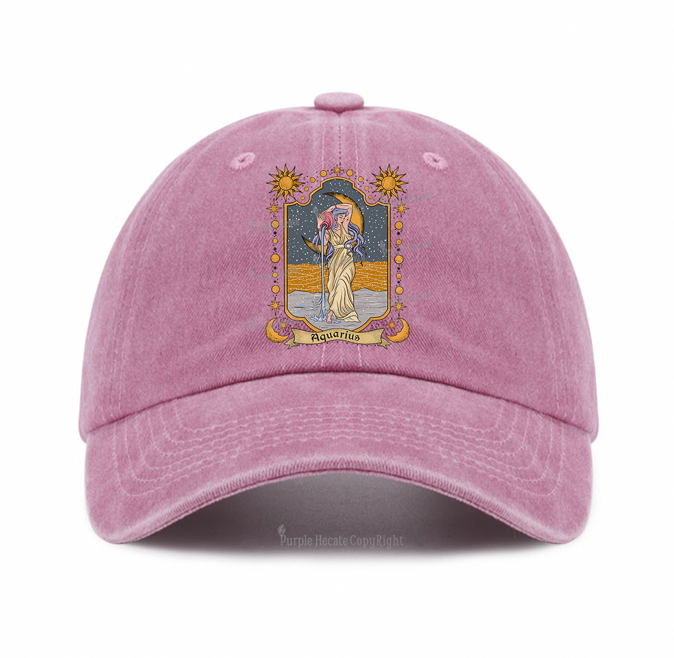 Purplehecate Aquarius Zodiac Baseball Cap