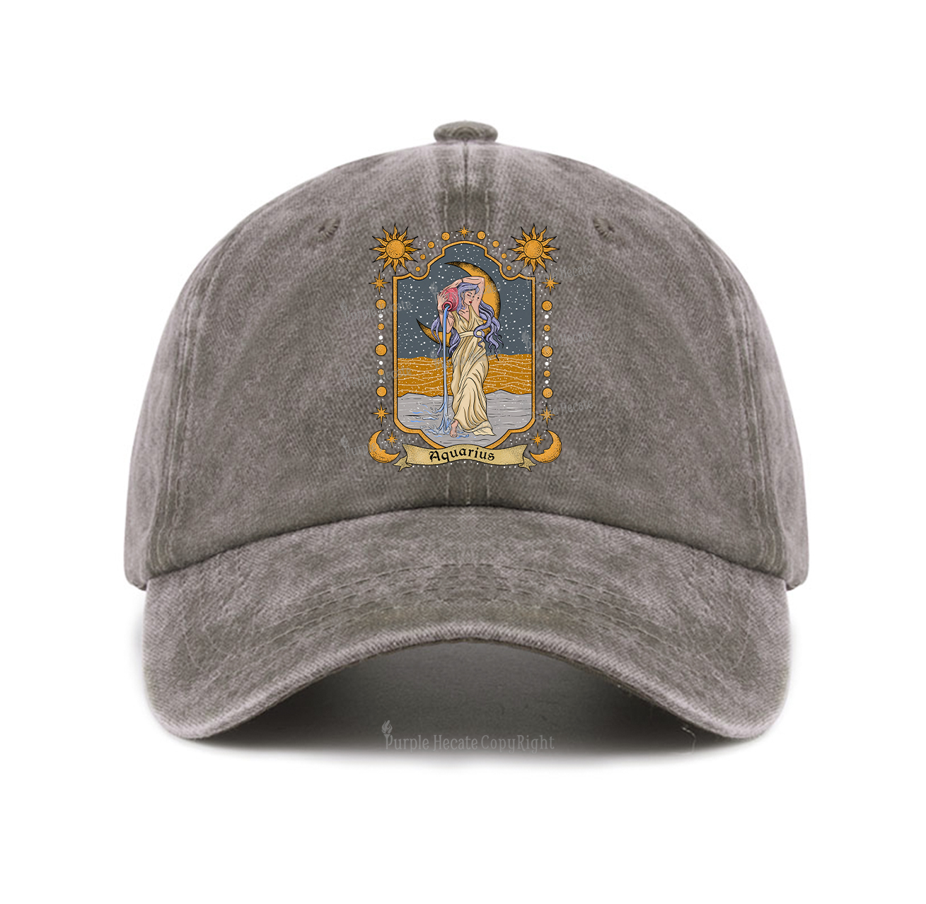 Purplehecate Aquarius Zodiac Baseball Cap