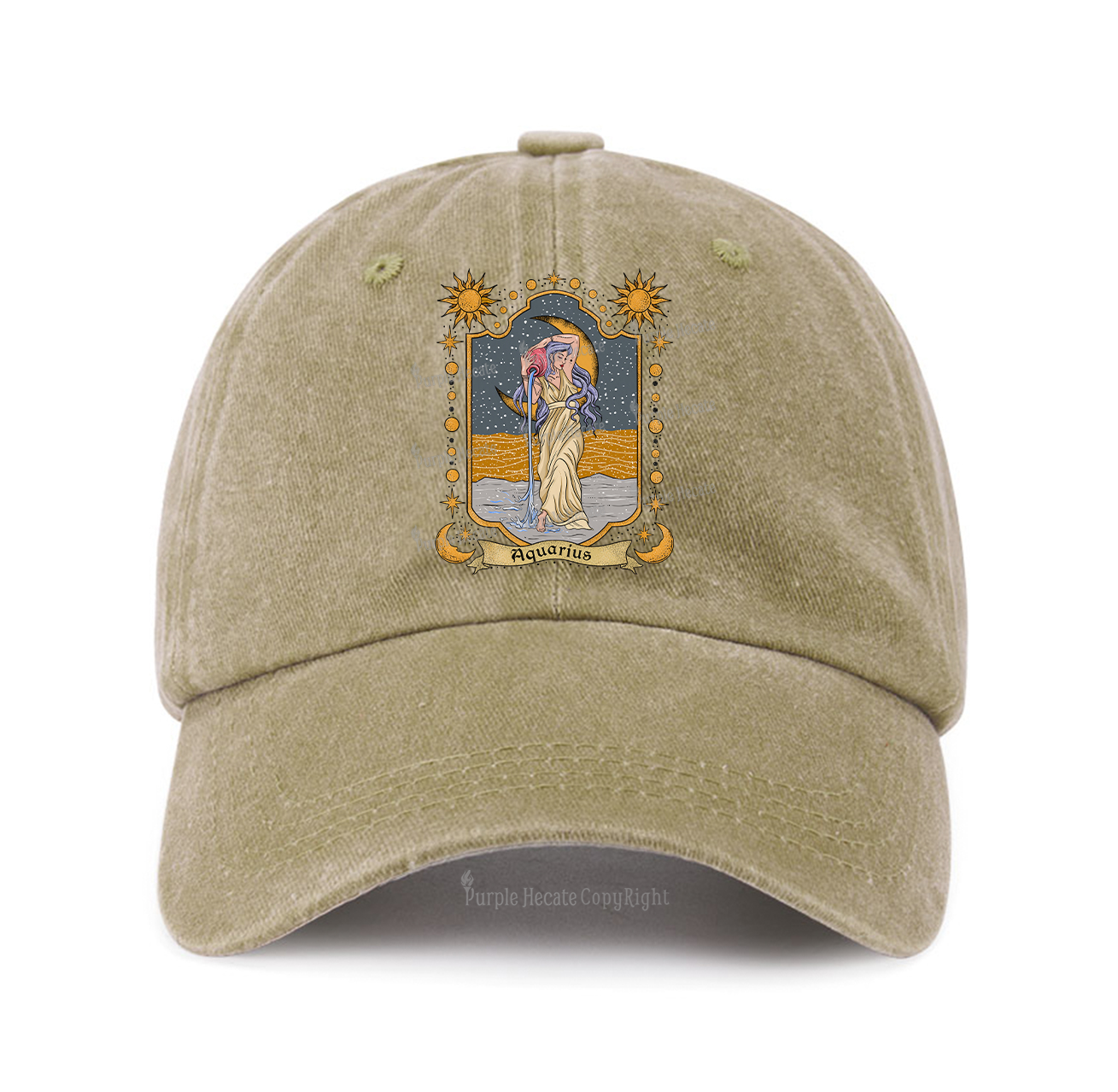 Purplehecate Aquarius Zodiac Baseball Cap