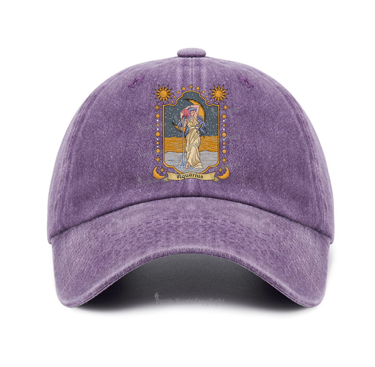 Purplehecate Aquarius Zodiac Baseball Cap