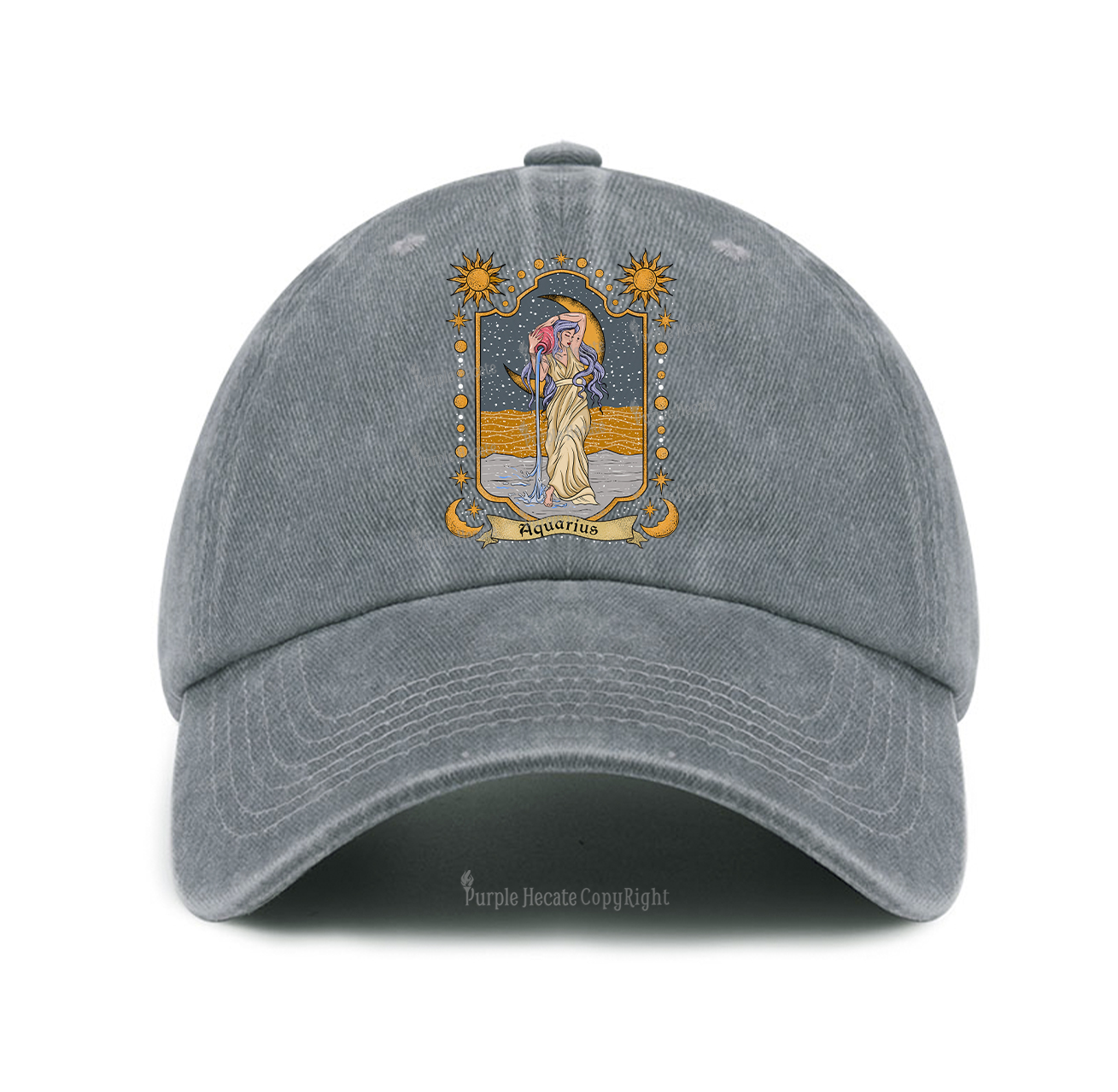 Purplehecate Aquarius Zodiac Baseball Cap