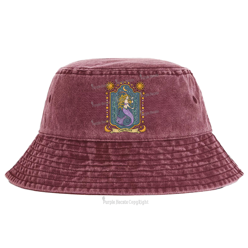 Purplehecate Capricorn Zodiac Bucket Hat