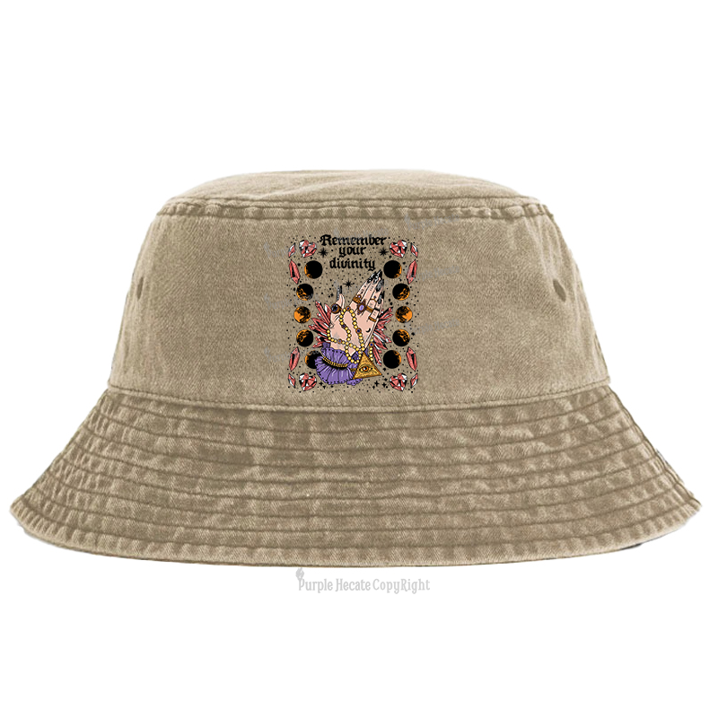 Purplehecate Remember Your Divinity Bucket Hat