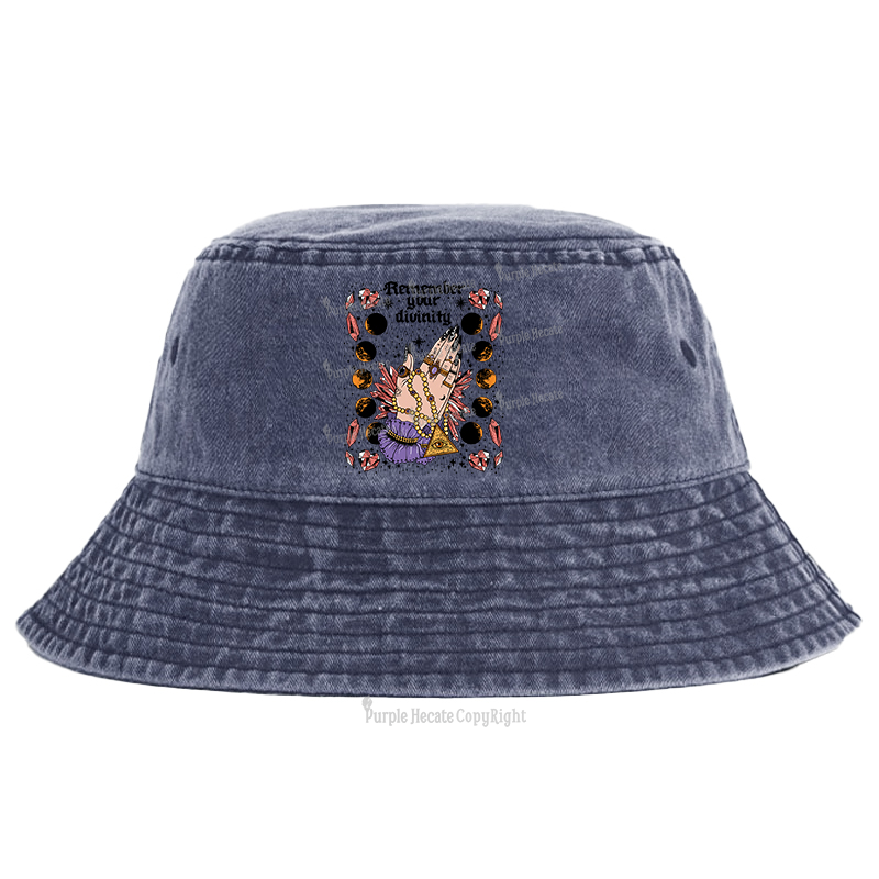 Purplehecate Remember Your Divinity Bucket Hat